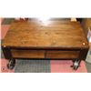 Image 1 : METAL AND RUSTIC WOOD COFFEE TABLE