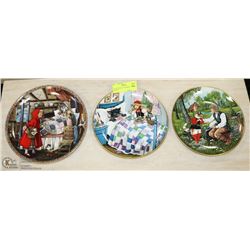 COLLECTION OF 3 NURSERY RHYME PLATES.