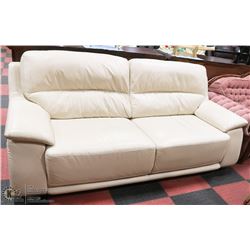 68" OFF WHITE LEATHERETTE SOFA