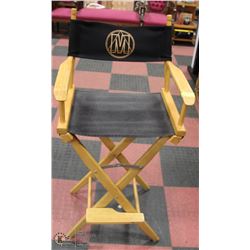 WOOD DIRECTORS CHAIR, SEAT HEIGHT 32"