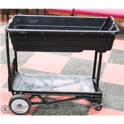 2 TIER PUSH GARDEN CART ON BIG WHEELS 17"X36"
