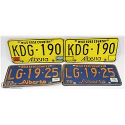 2 SETS OF 70'S & 80'S  LICENSE PLATES - 4 TOTAL