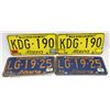 Image 1 : 2 SETS OF 70'S & 80'S  LICENSE PLATES - 4 TOTAL