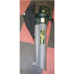 YARDWORKS LARGE ELECTRIC BLOWER WITH BAG.
