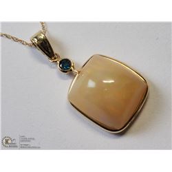 29) 14KT OPAL & DIAMOND NECKLACE
