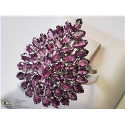 31) STERLING SILVER RUBY RING SIZE 8.25