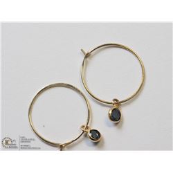 38) 10KT BLUE DIAMOND EARRINGS