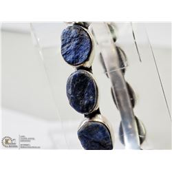 45) STERLING SILVER ROUGH LAPIS BRACELET