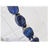 Image 2 : 45) STERLING SILVER ROUGH LAPIS BRACELET