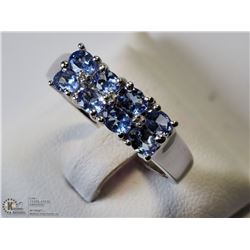 46) STERLING SILVER TANZANITE RING SIZE 10.25