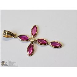 50) 14KT GOLD SAPPHIRE PENDANT