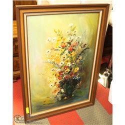 FLORAL OIL ON CANVAS FRAMED
