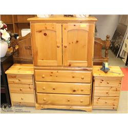 3-PC SOLID PINE DRESSER W/3 DRAWERS &