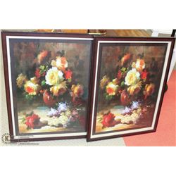 PAIR OF FRAMED FLOWER PRINTS