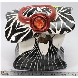 VINTAGE 'SWAK' CERAMIC TRINKET BOX - 6"H X 7"W.