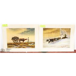 SET OF 2 VINTAGE COLOR PRINTS  BY ARTIST
