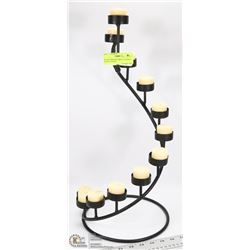 BLACK WROUGHT IRON 12 CANDLE VOTIVE STAND -