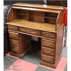 SOLID WOOD ROLL TOP DESK