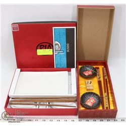 2 BOXES OF SUSHI DISHWARE