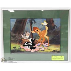 COMMEMORATIVE FRAMED BAMBI LITHOGRAPH.