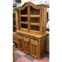 SOLID PINE 2 PC BUFFET AND HUTCH. FURNITURE