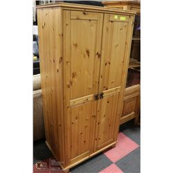 LIGHT PINE ARMOIRE. FURNITURE