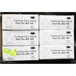 LOT OF 6 EARLOOP FACE MASKS (50QTY PER BOX)