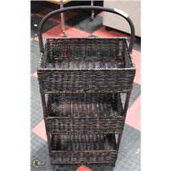 3 TIER RESIN WICKER STORAGE BASKET/SHELF