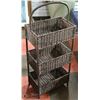 Image 2 : 3 TIER RESIN WICKER STORAGE BASKET/SHELF