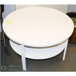 ROUND WHITE 2-TIER COFFEE TABLE,