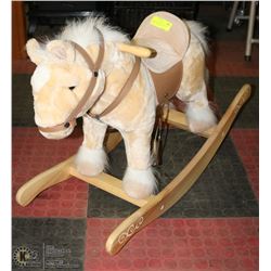 PLUSH ROCKING HORSE HEAD MOVES, TAIL WAGS,
