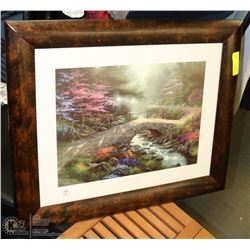BRIDGE OF FAITH BY THOMAS KINKADE FRAMED PRINT