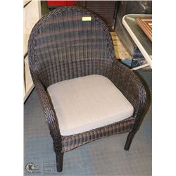 NEW WICKER CHAIR W/SEAT PILLOW -