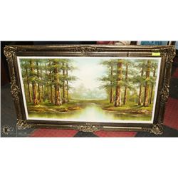 ESTATE OIL ON CANVAS LANDSCAPE PAINTING 57 X 33