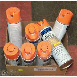 BOX WITH 7 CANS ORANGE MARKING PAINT