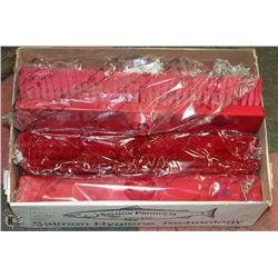 CASE WITH 5 RED COLOURED FLAT SWEEPING HEADS