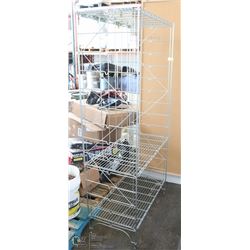 STAINLESS STEEL ART RACK APPROX 7' HIGH