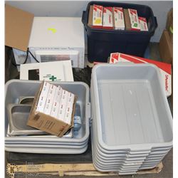 PALLET WITH CASES OF FILES, 2 FIRST AID KITS,