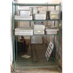 GREEN METRO RACK SOLD WITH BAKING TRAYS AND ASST