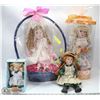 Image 1 : LOT OF 4 PORCELAIN DOLLS WITH COAS, INCL ANNE OF