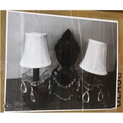 NEW WALL MOUNT 2 HEAD LIGHT WITH CRYSTAL DROPS