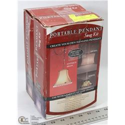 LOT OF 2 PENDANT SWAG KITS WITH WHITE AND BRASS