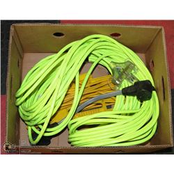 12 GA 100' EXTENSION CORD WITH ADAPTOR AND YELLOW