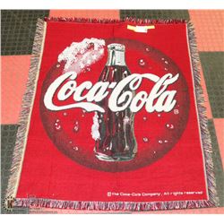 COLLECTIBLE COCA COLA BLANKET 4 X 4