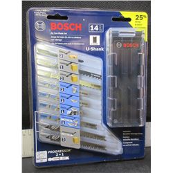 New Bosch 14 piece Jig Saw Blade Set with storage case
