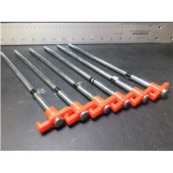 Set of Six New Heavy Duty Tent Pegs for hard ground 1/4" thick x 10 inches