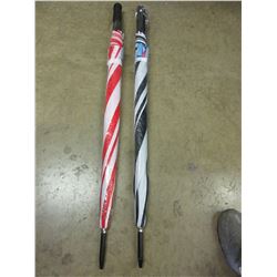 2 New 30 inch Golf Umbrellas one black&white one red&white