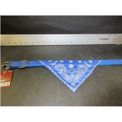 New Dog Coller with Bandana Sewn on / 15" - 18.5 inch Large dogs Blue