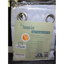 New Turquoize Drapes brushed chrome rings / 52 x 72