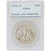 Image 1 : 1946-D Walking Liberty Half Dollar Coin PCGS MS64 Green Rattler Holder